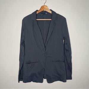 Eileen Fisher | Lagenlook Linen Blend Dark Grey Blazer, size 8